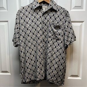 Natural Issue Men’s Short Sleeve Button Down Geometric Print  Shirt Size M